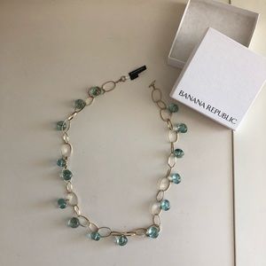 Blue faux gemstone necklace Banana Republic